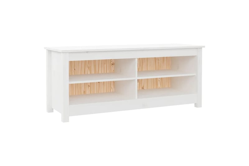 beBasic Kenkäpenkki valkoinen 110x38x45,5 cm täysi mänty - Valkoinen - Huonekalut - Tuoli & nojatuoli - Penkki - Eteispenkki - Kenkäteline penkillä