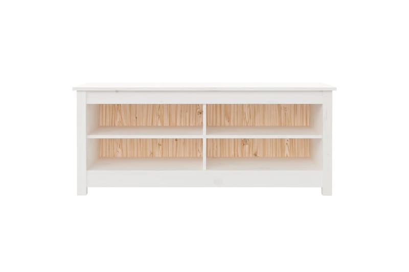 beBasic Kenkäpenkki valkoinen 110x38x45,5 cm täysi mänty - Valkoinen - Huonekalut - Tuoli & nojatuoli - Penkki - Eteispenkki - Kenkäteline penkillä