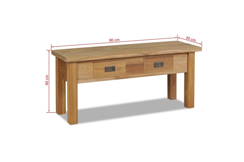 Eteisen penkki kiinteä tiikki 90x30x40 cm - Ruskea - Huonekalut - Tuoli & nojatuoli - Penkki - Eteispenkki - Eteispenkki säilytystilalla