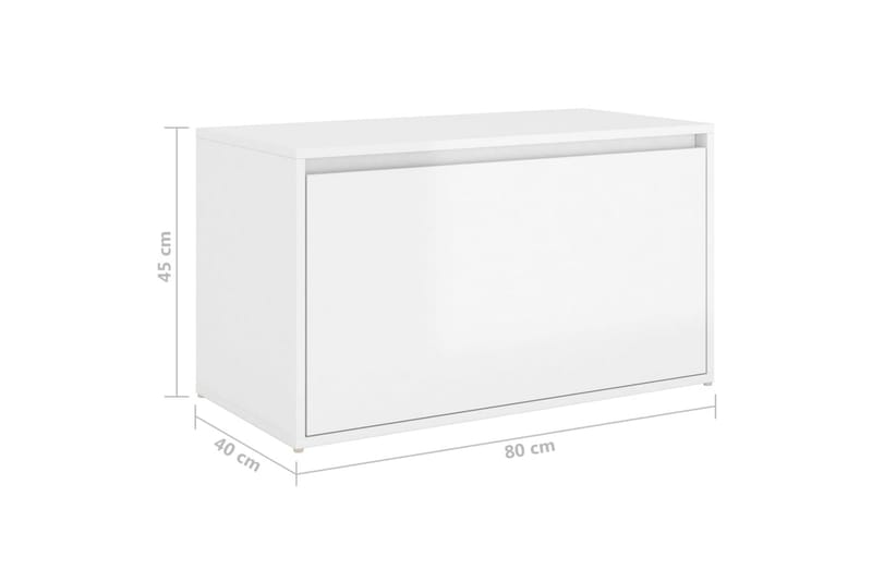 Eteisen penkki korkeakiilto valkoinen 80x40x45 cm lastulevy - Huonekalut - Tuoli & nojatuoli - Penkki - Eteispenkki - Eteispenkki säilytystilalla