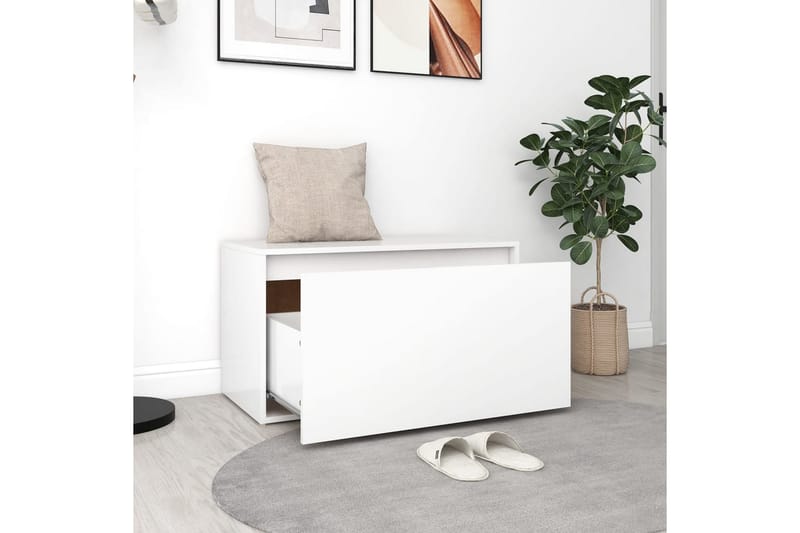 Eteisen penkki valkoinen 80x40x45 cm lastulevy - Huonekalut - Tuoli & nojatuoli - Penkki - Eteispenkki - Eteispenkki säilytystilalla