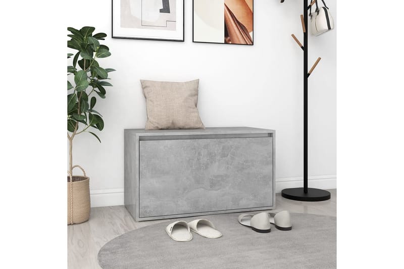 Eteisen penkki 80x40x45 cm betoninharmaa lastulevy - Huonekalut - Tuoli & nojatuoli - Penkki - Eteispenkki - Eteispenkki säilytystilalla