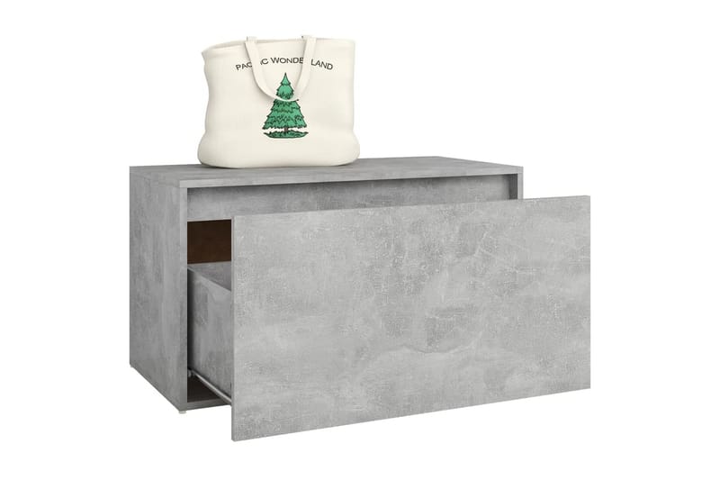 Eteisen penkki 80x40x45 cm betoninharmaa lastulevy - Huonekalut - Tuoli & nojatuoli - Penkki - Eteispenkki - Eteispenkki säilytystilalla