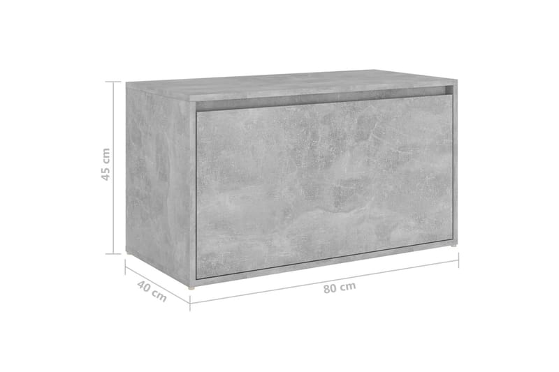 Eteisen penkki 80x40x45 cm betoninharmaa lastulevy - Huonekalut - Tuoli & nojatuoli - Penkki - Eteispenkki - Eteispenkki säilytystilalla