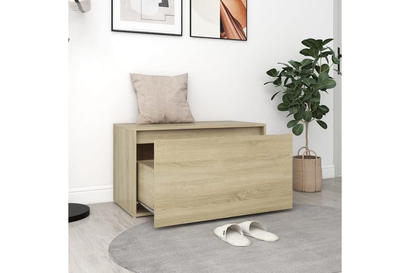 Eteisen penkki Sonoma-tammi 80x40x45 cm lastulevy - Huonekalut - Tuoli & nojatuoli - Penkki - Eteispenkki - Eteispenkki säilytystilalla