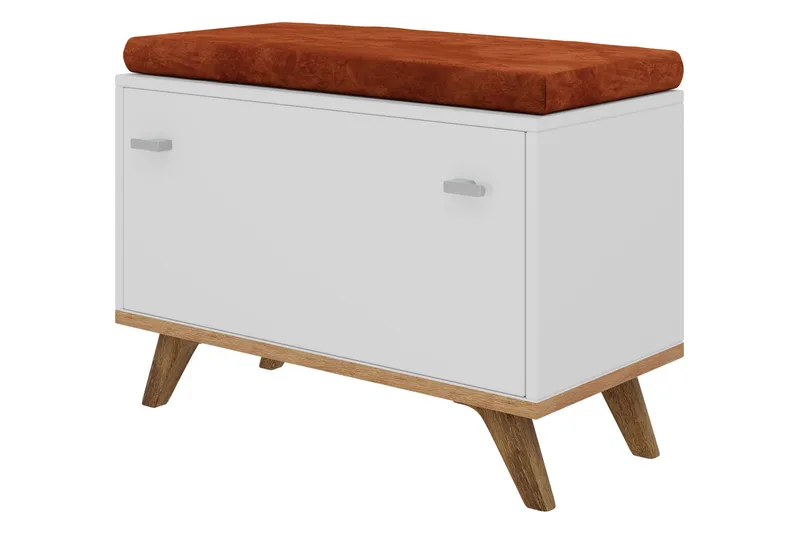 Istuinpenkki Egremount säilytyksellä, Valkoinen/Tammi