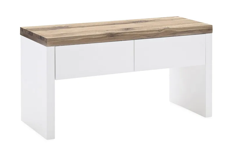 Istuinpenkki Flippo säilytyksellä, Valkoinen/Puu/Luonnonväri