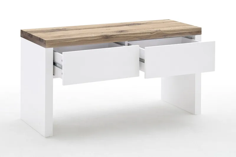 Istuinpenkki Flippo säilytyksellä - Valkoinen/Puu/Luonnonväri - Huonekalut - Tuoli & nojatuoli - Penkki - Eteispenkki