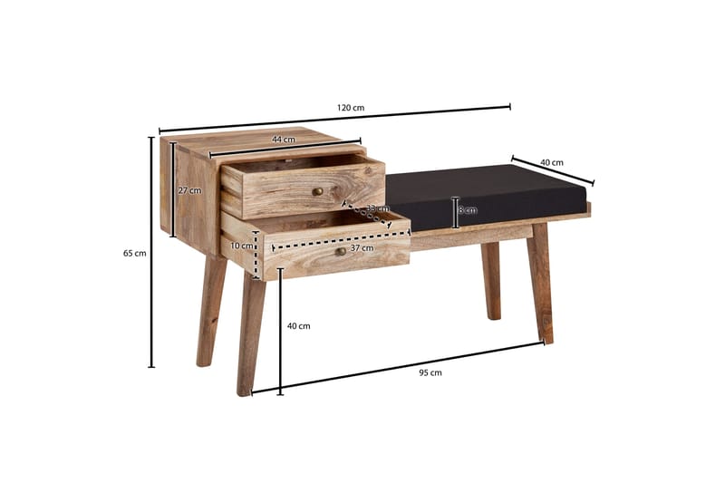 Istuinpenkki Kolanda 120 cm - Ruskea - Huonekalut - Tuoli & nojatuoli - Penkki - Eteispenkki