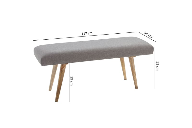 Istuinpenkki Nagos - Harmaa - Huonekalut - Tuoli & nojatuoli - Penkki - Eteispenkki