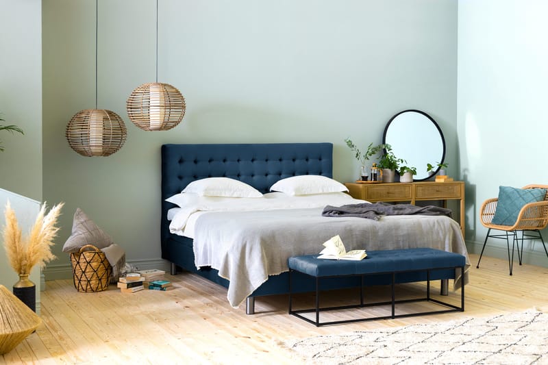 Istuinpenkki Rebeca 120 cm Neliö - Sininen - Huonekalut - Tuoli & nojatuoli - Penkki - Eteispenkki