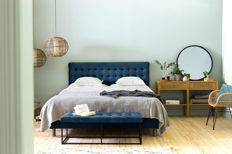 Istuinpenkki Rebeca 120 cm Neliö - Sininen - Huonekalut - Tuoli & nojatuoli - Penkki - Eteispenkki