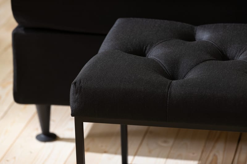 Istuinpenkki Rebeca 120 cm Topattu - Musta - Huonekalut - Tuoli & nojatuoli - Penkki - Eteispenkki