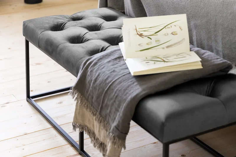 Istuinpenkki Rebeca 120 cm Topattu - Tummanharmaa - Huonekalut - Tuoli & nojatuoli - Penkki - Eteispenkki