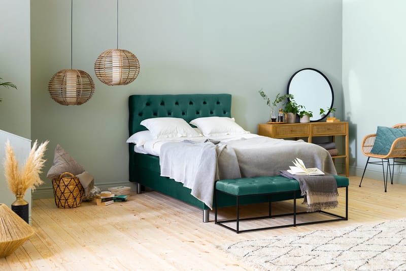 Istuinpenkki Rebeca 120 cm Topattu - Vihreä - Huonekalut - Tuoli & nojatuoli - Penkki - Eteispenkki