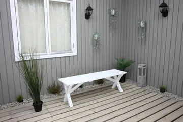 Istuinpenkki Scottsdale 140 cm Valkoinen - KWA - Huonekalut - Tuoli & nojatuoli - Penkki - Eteispenkki