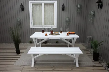 Istuinpenkki Scottsdale 140 cm Valkoinen - KWA - Huonekalut - Tuoli & nojatuoli - Penkki - Eteispenkki