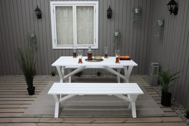 Istuinpenkki Scottsdale 140 cm Valkoinen - KWA - Huonekalut - Tuoli & nojatuoli - Penkki - Eteispenkki