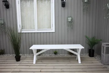 Istuinpenkki Scottsdale 140 cm Valkoinen - KWA - Huonekalut - Tuoli & nojatuoli - Penkki - Eteispenkki