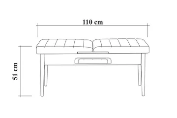 Istuinpenkki Vinadi 110 cm - Ruskea - Huonekalut - Tuoli & nojatuoli - Penkki - Penkki selkänojalla