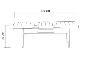 Istuinpenkki Vinadi 110 cm - Ruskea - Huonekalut - Tuoli & nojatuoli - Penkki - Penkki selkänojalla