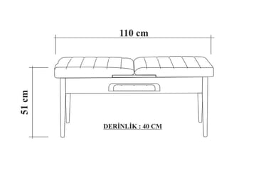 Istuinpenkki Vinadi 110 cm - Valkoinen/Ruskea - Huonekalut - Tuoli & nojatuoli - Penkki - Penkki selkänojalla