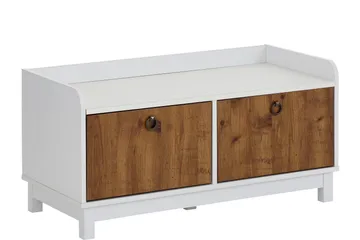 Kenkäpenkki Bonnyville 92x45 cm - Valkoinen/Luonnonväri - Huonekalut - Tuoli & nojatuoli - Penkki - Eteispenkki - Kenkäteline penkillä