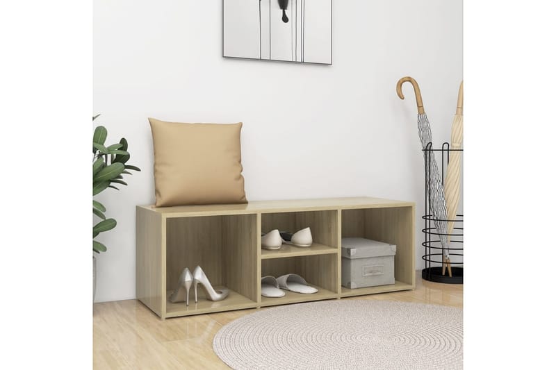 Kenkien säilytyspenkki Sonoma-tammi 105x35x35 cm lastulevy - Ruskea - Huonekalut - Tuoli & nojatuoli - Penkki - Eteispenkki - Kenkäteline penkillä
