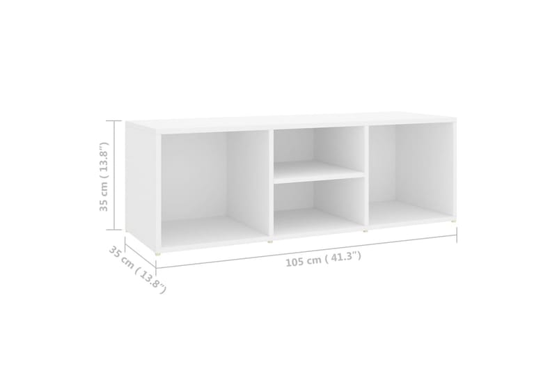 Kenkien säilytyspenkki valkoinen 105x35x35 cm lastulevy - Valkoinen - Huonekalut - Tuoli & nojatuoli - Penkki - Eteispenkki - Kenkäteline penkillä