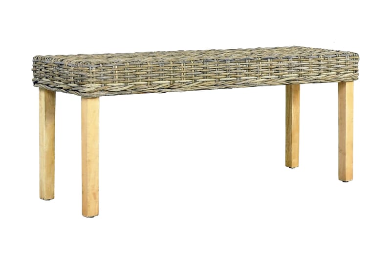 Penkki 110 cm luonnollinen kubu-rottinki ja täysi mangopuu - Ruskea - Huonekalut - Tuoli & nojatuoli - Penkki - Eteispenkki