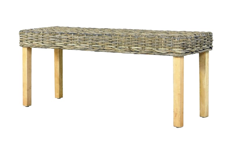 Penkki 110 cm luonnollinen kubu-rottinki ja täysi mangopuu - Ruskea - Huonekalut - Tuoli & nojatuoli - Penkki - Eteispenkki