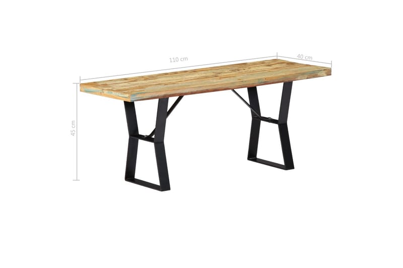Penkki 110 cm uusiokäytetty puu - Monivärinen - Huonekalut - Tuoli & nojatuoli - Penkki - Eteispenkki