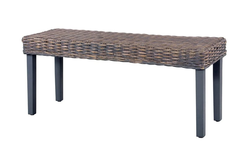 Penkki 110cm luonnollinen kubu-rottinki/täysi mangopuu - Harmaa - Huonekalut - Tuoli & nojatuoli - Penkki - Eteispenkki