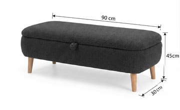 Penkki Atelier Del Sofa Rena (90 x 45 x 30 cm) Antrasiitti - Antrasiitti - Huonekalut - Tuoli & nojatuoli - Penkki - Eteispenkki