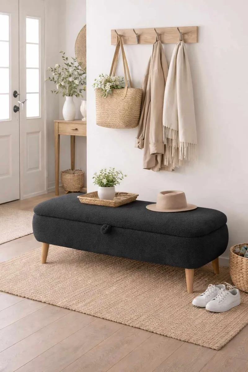Penkki Atelier Del Sofa Rena (90 x 45 x 30 cm) Antrasiitti - Antrasiitti - Huonekalut - Tuoli & nojatuoli - Penkki - Eteispenkki