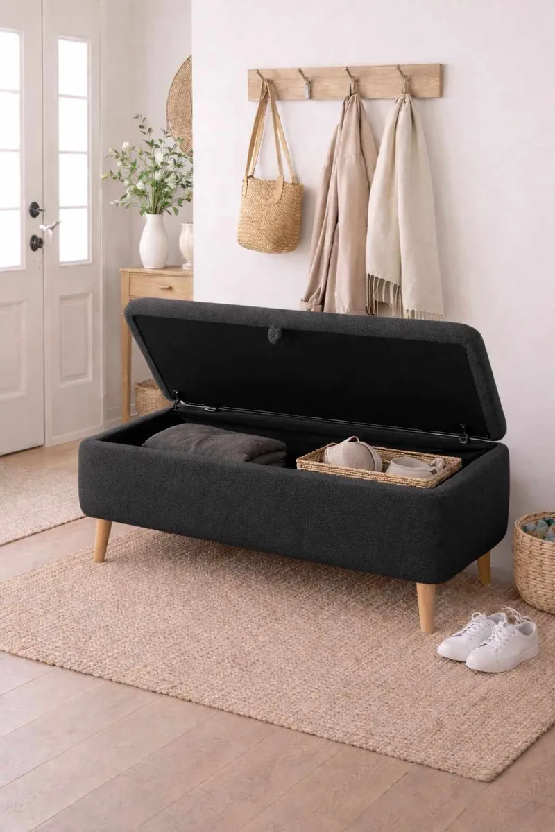 Penkki Atelier Del Sofa Rena (90 x 45 x 30 cm) Antrasiitti - Antrasiitti - Huonekalut - Tuoli & nojatuoli - Penkki - Eteispenkki