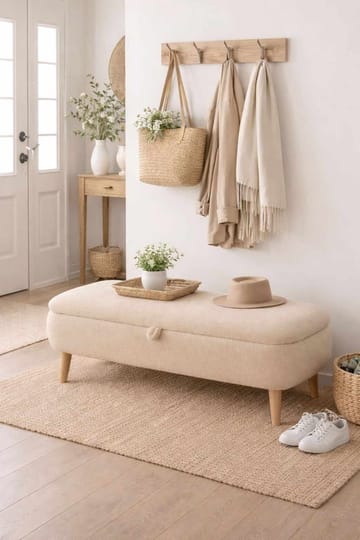 Penkki Atelier Del Sofa Rena (90 x 45 x 30 cm) Beige - Beige - Huonekalut - Tuoli & nojatuoli - Penkki - Eteispenkki