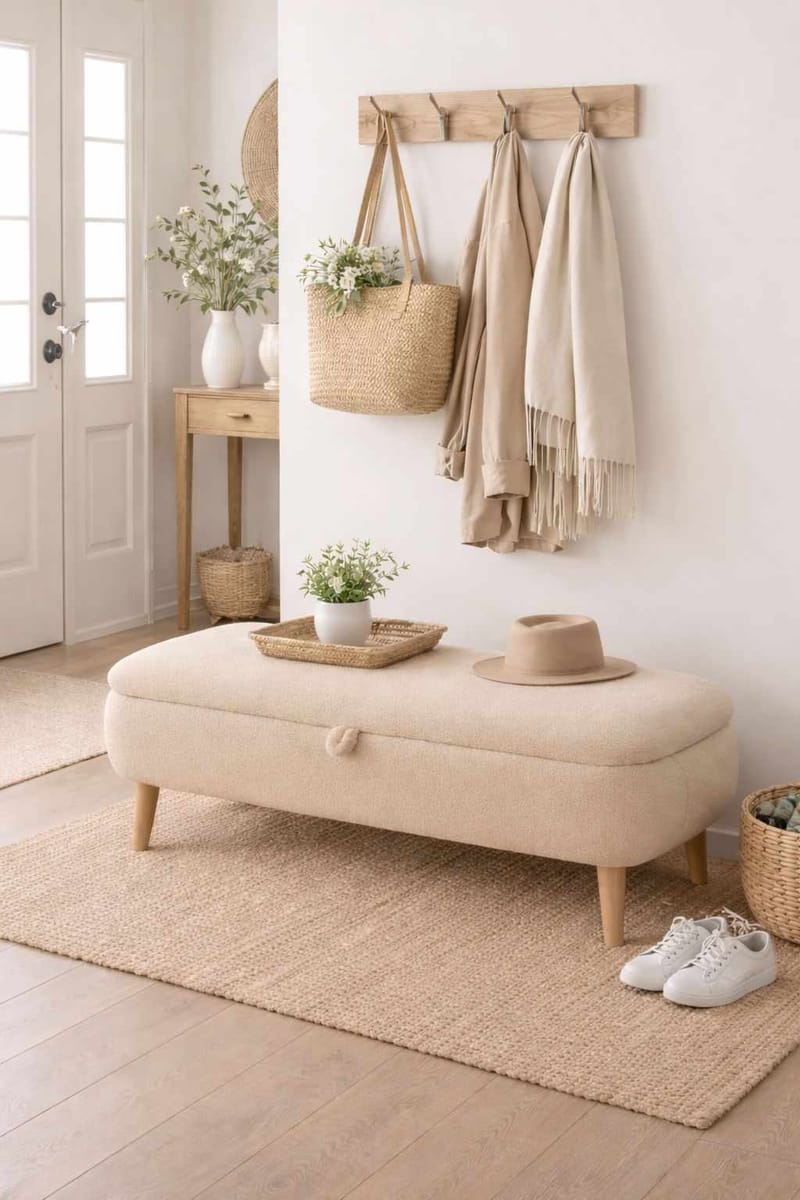 Penkki Atelier Del Sofa Rena (90 x 45 x 30 cm) Beige - Beige - Huonekalut - Tuoli & nojatuoli - Penkki - Eteispenkki
