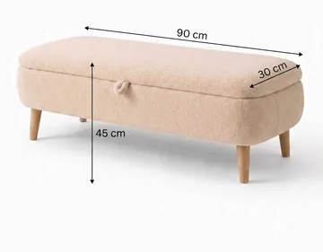Penkki Atelier Del Sofa Rena (90 x 45 x 30 cm) Beige - Beige - Huonekalut - Tuoli & nojatuoli - Penkki - Eteispenkki