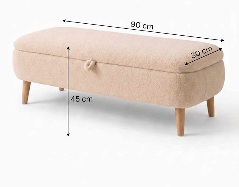 Penkki Atelier Del Sofa Rena (90 x 45 x 30 cm) Beige - Beige - Huonekalut - Tuoli & nojatuoli - Penkki - Eteispenkki