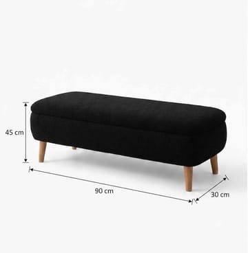 Penkki Atelier Del Sofa Rena (90 x 45 x 30 cm) Musta - Musta - Huonekalut - Tuoli & nojatuoli - Penkki - Eteispenkki