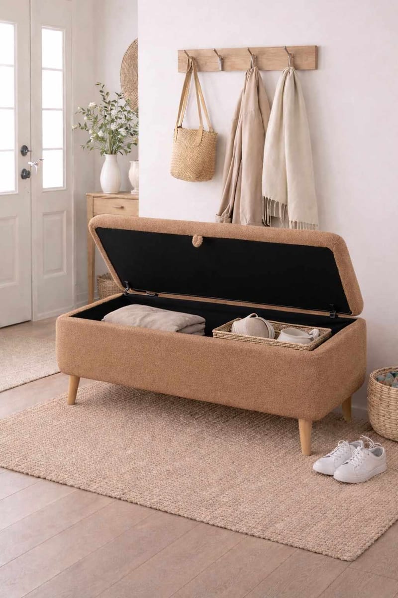 Penkki Atelier Del Sofa Rena (90 x 45 x 30 cm) Ruskea - Ruskea - Huonekalut - Tuoli & nojatuoli - Penkki - Eteispenkki