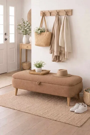 Penkki Atelier Del Sofa Rena (90 x 45 x 30 cm) Ruskea - Ruskea - Huonekalut - Tuoli & nojatuoli - Penkki - Eteispenkki