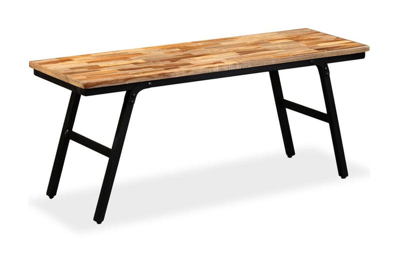 Penkki kierrätetty tiikki ja teräs 110x35x45 cm - Ruskea - Huonekalut - Tuoli & nojatuoli - Penkki - Eteispenkki
