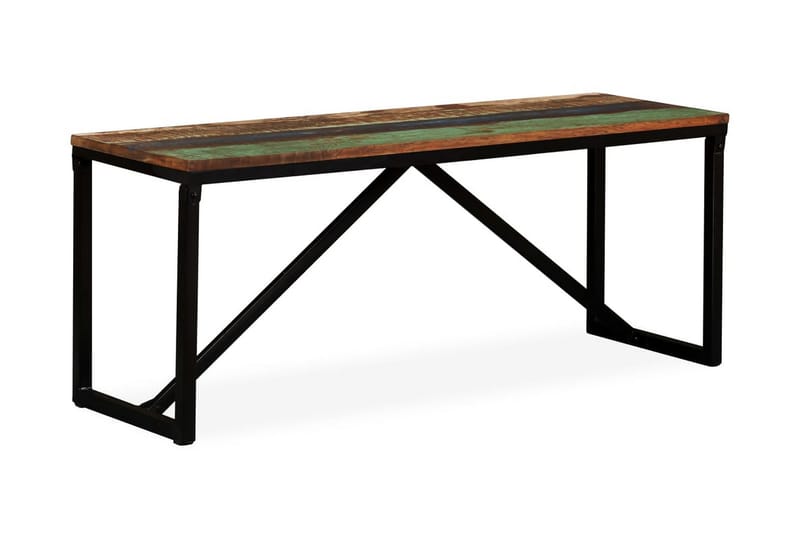 Penkki kiinteä uusiokäytetty puu 110x35x45 cm - Monivärinen - Huonekalut - Tuoli & nojatuoli - Penkki - Eteispenkki