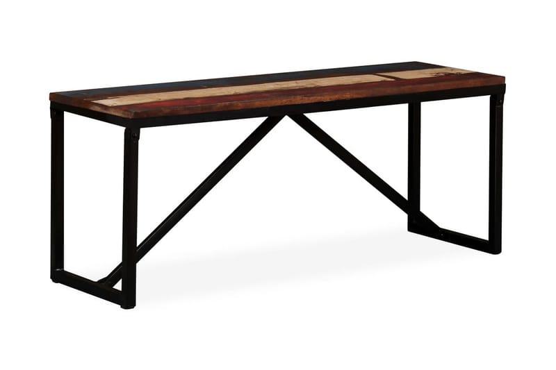 Penkki kiinteä uusiokäytetty puu 110x35x45 cm - Monivärinen - Huonekalut - Tuoli & nojatuoli - Penkki - Eteispenkki