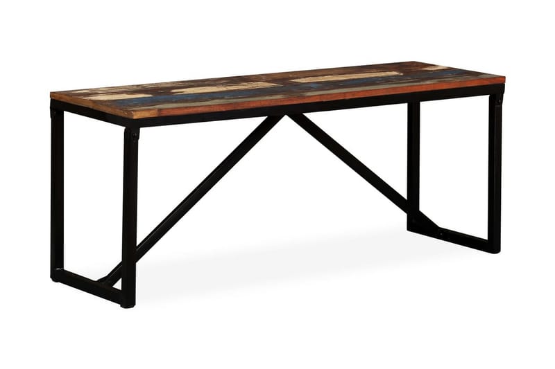 Penkki kiinteä uusiokäytetty puu 110x35x45 cm - Monivärinen - Huonekalut - Tuoli & nojatuoli - Penkki - Eteispenkki