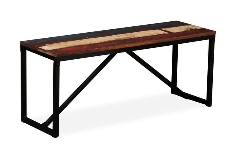 Penkki kiinteä uusiokäytetty puu 110x35x45 cm - Monivärinen - Huonekalut - Tuoli & nojatuoli - Penkki - Eteispenkki