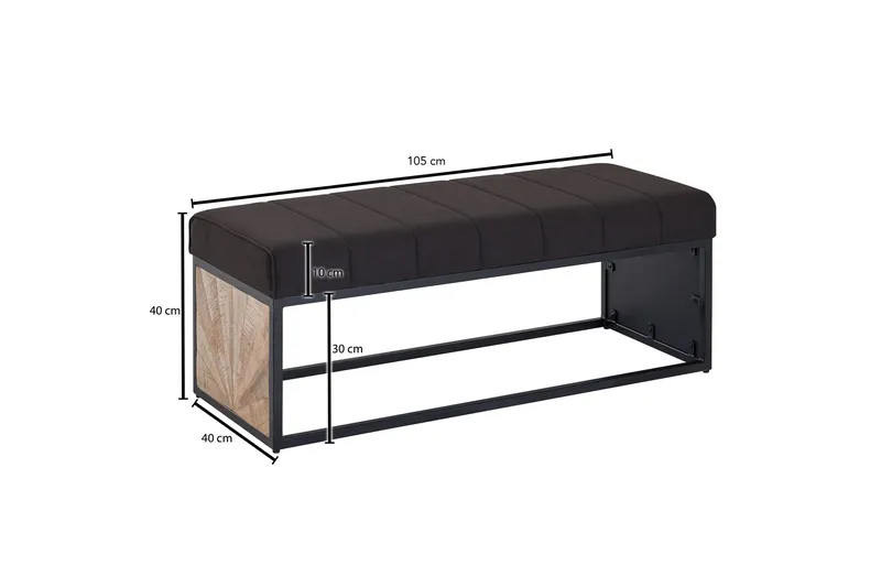 Penkki Kolanda 105 cm - Musta - Huonekalut - Tuoli & nojatuoli - Penkki - Eteispenkki