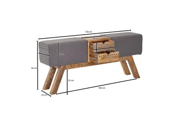 Penkki Kolanda 120 cm - Ruskea - Huonekalut - Tuoli & nojatuoli - Penkki - Eteispenkki